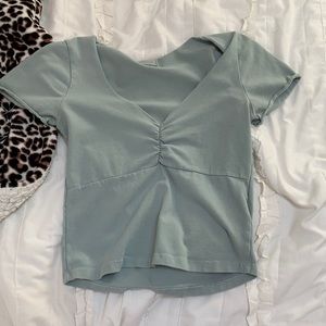 Zelly ribbed short sleeve top